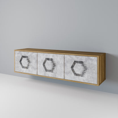Mobile TV HEXAGONAL FIGURES a 3 ante effetto rovere