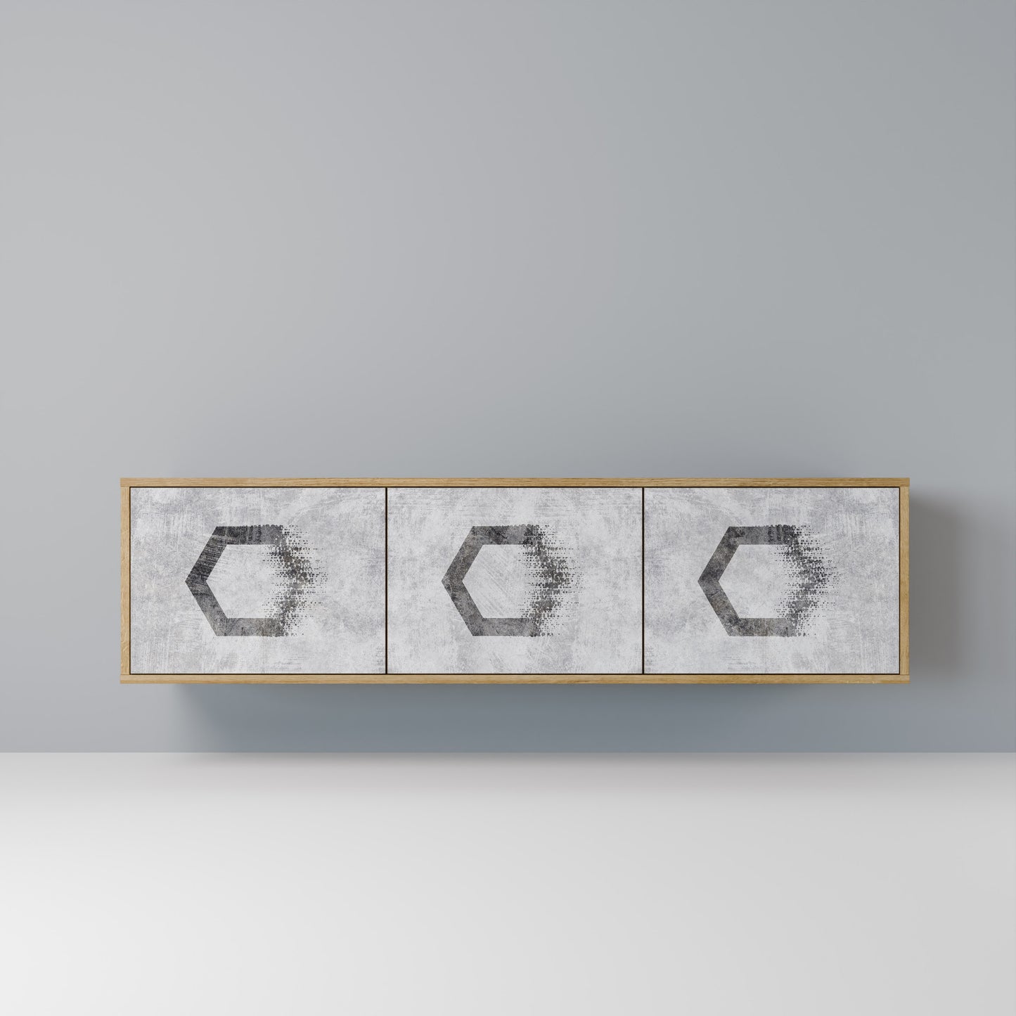 Mobile TV HEXAGONAL FIGURES a 3 ante effetto rovere