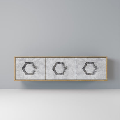 Mobile TV HEXAGONAL FIGURES a 3 ante effetto rovere
