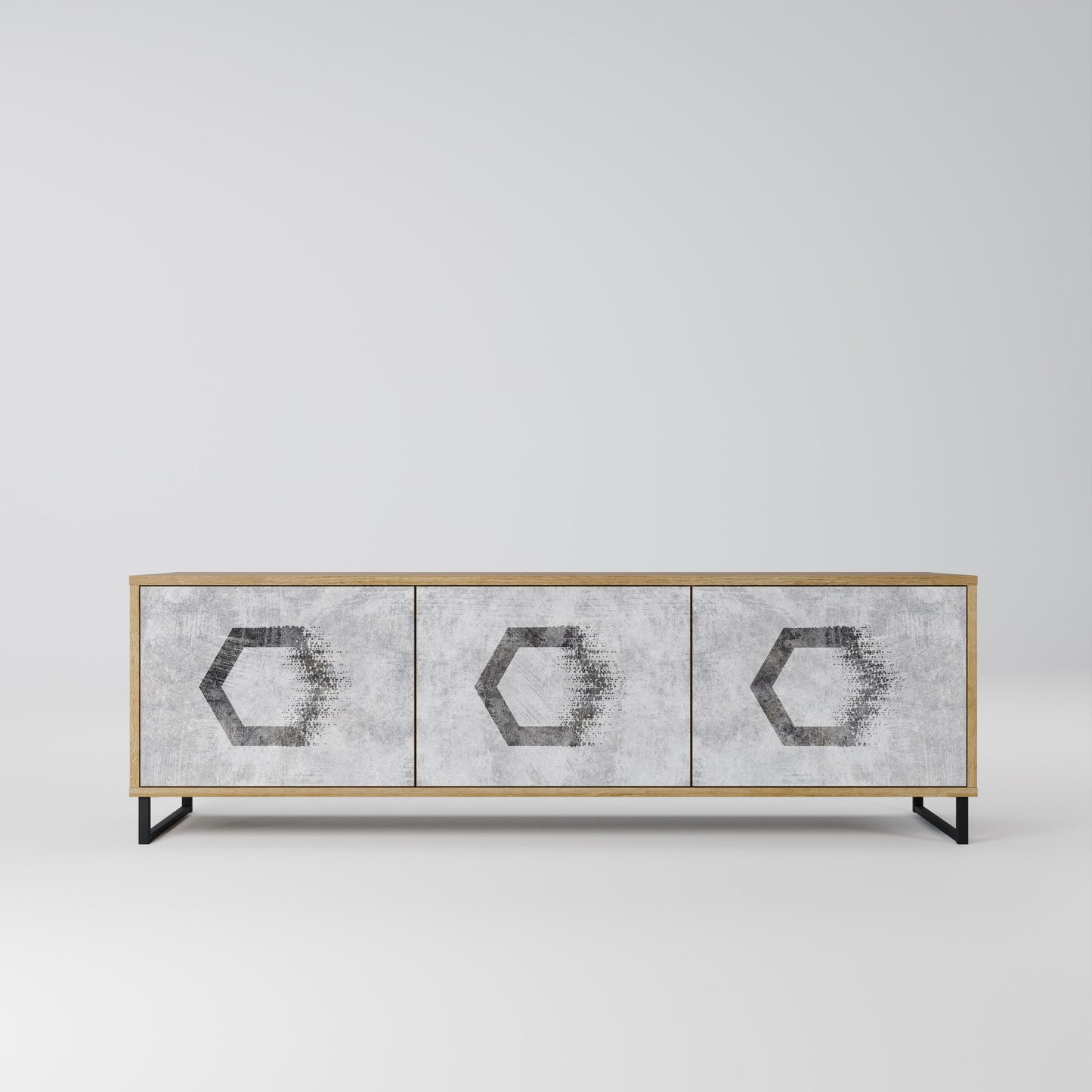 Mobile TV HEXAGONAL FIGURES a 3 ante effetto rovere