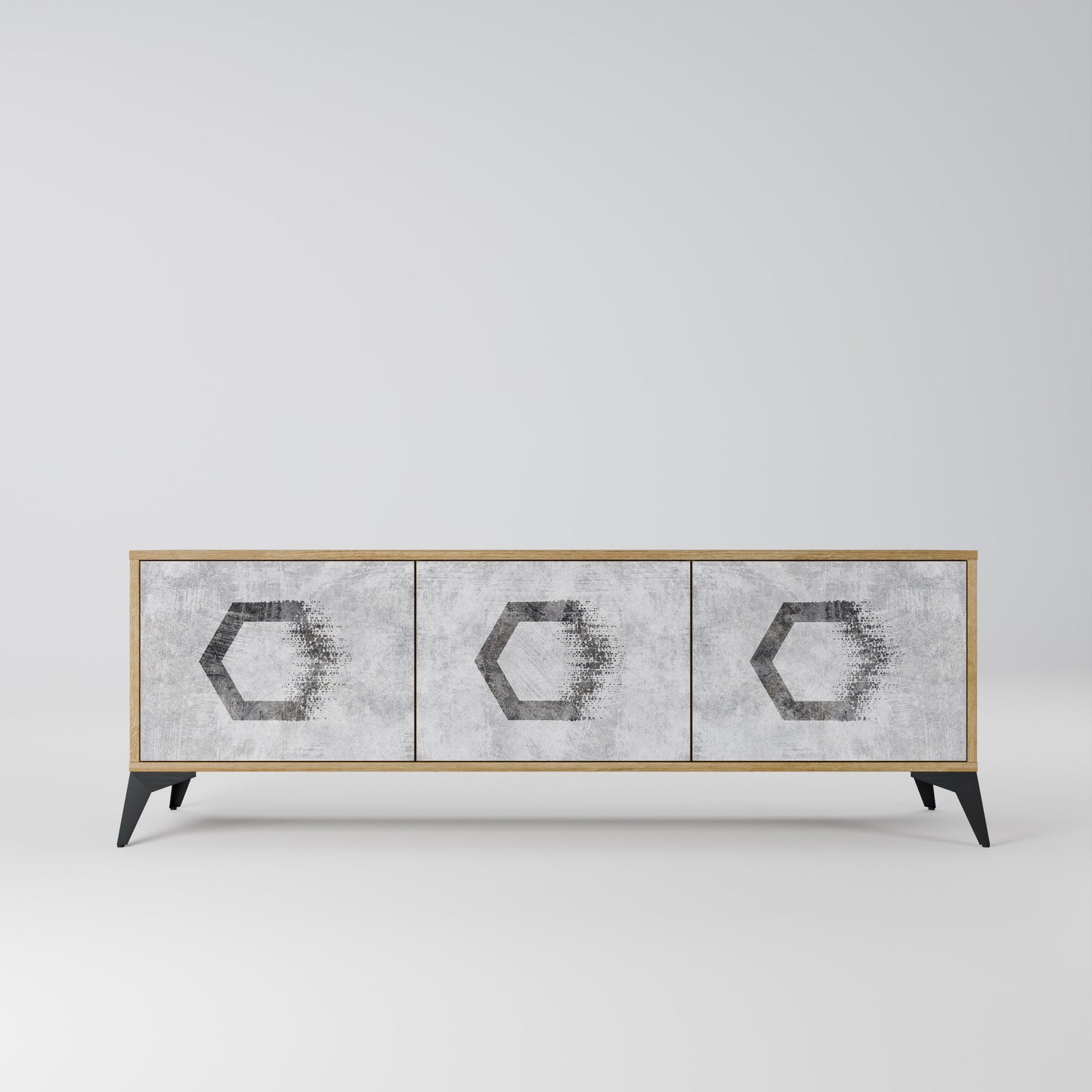 Mobile TV HEXAGONAL FIGURES a 3 ante effetto rovere