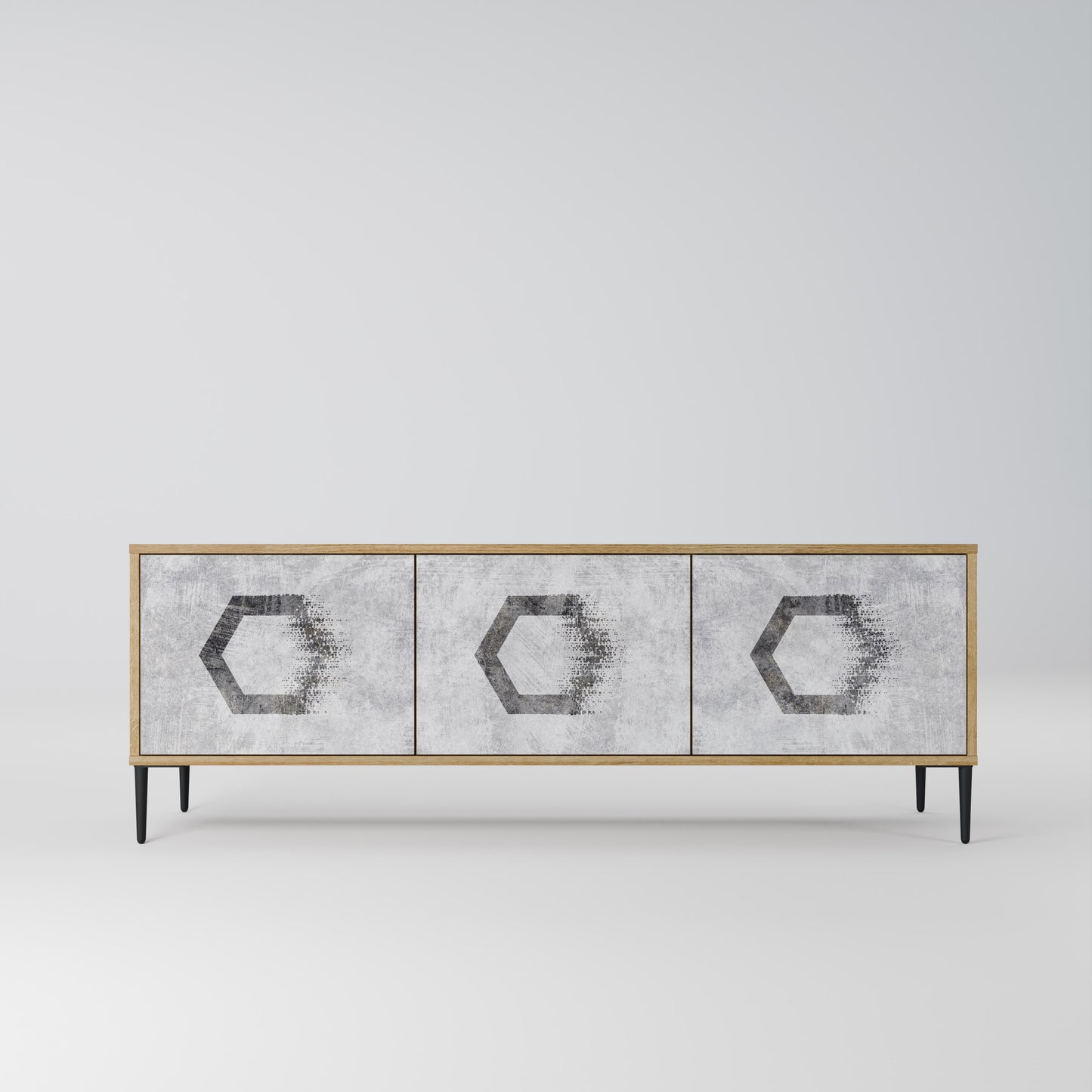 Mobile TV HEXAGONAL FIGURES a 3 ante effetto rovere