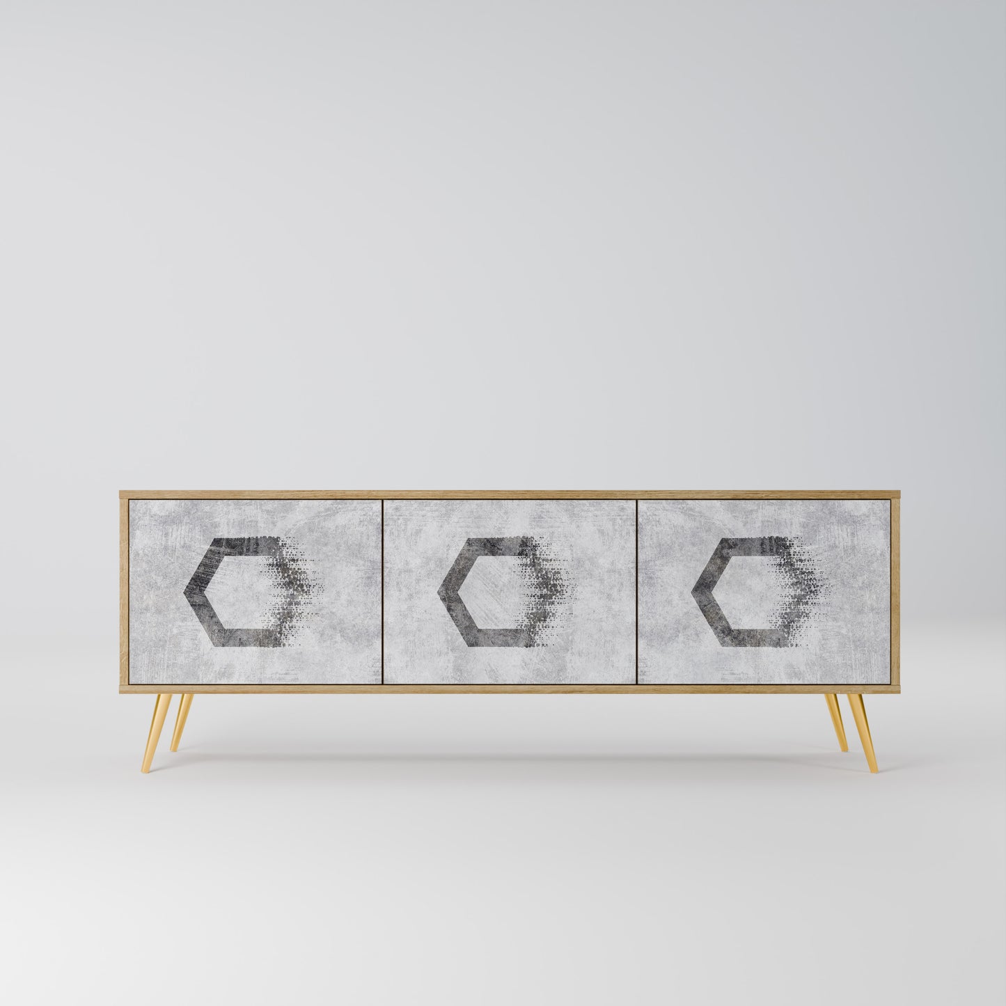 Mobile TV HEXAGONAL FIGURES a 3 ante effetto rovere