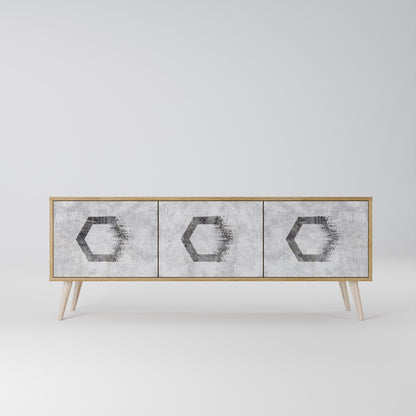 Mobile TV HEXAGONAL FIGURES a 3 ante effetto rovere