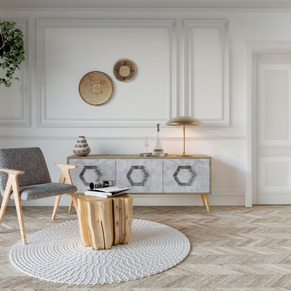 Mobile TV HEXAGONAL FIGURES a 3 ante effetto rovere