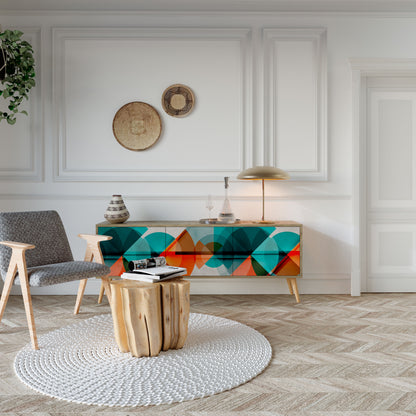 Mobile TV CIRCULAR RHAPSODY a 3 ante in effetto rovere