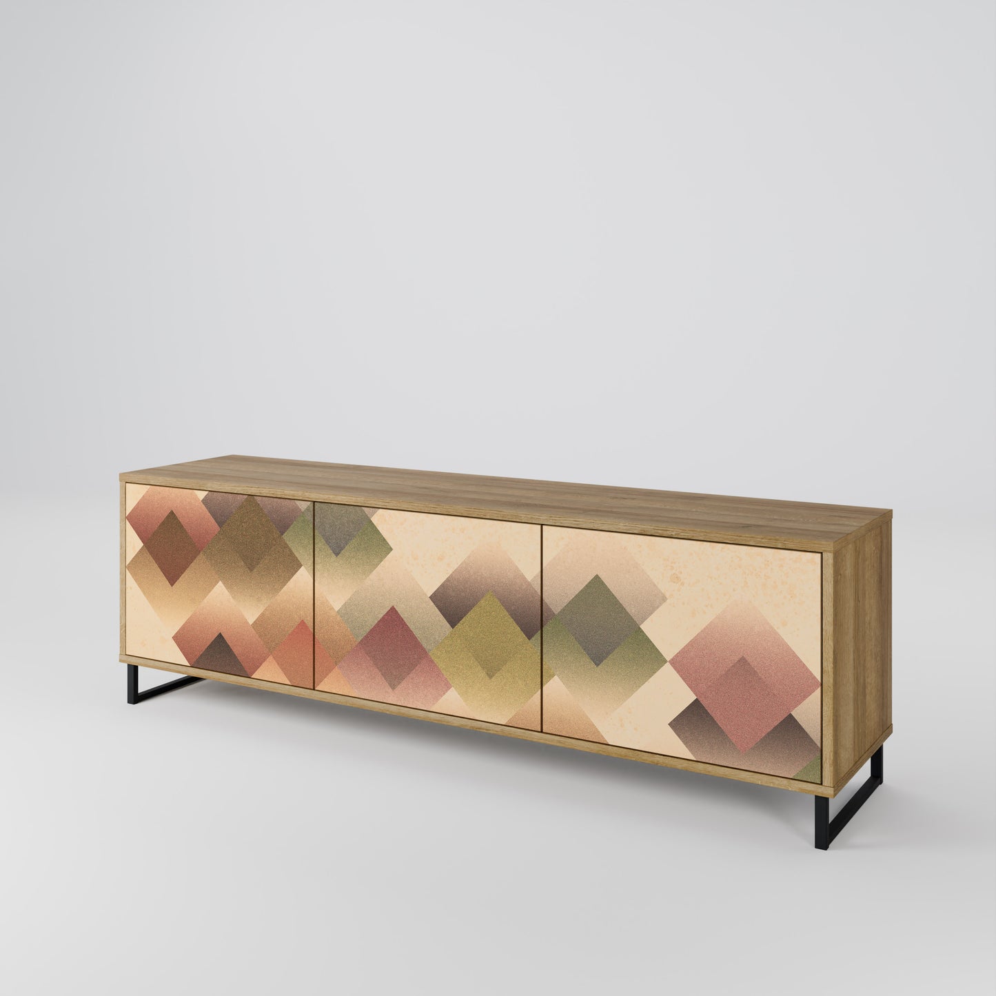 Mobile TV GEOMETRIC FUSION a 3 ante in effetto rovere