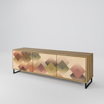 Mobile TV GEOMETRIC FUSION a 3 ante in effetto rovere