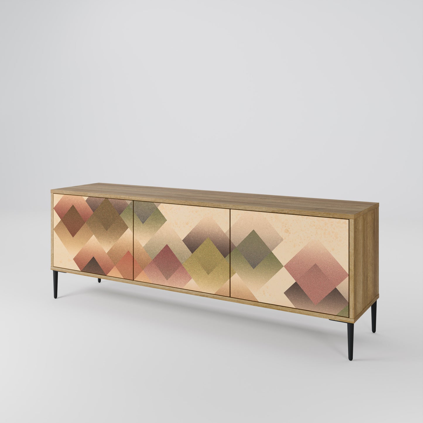 Mobile TV GEOMETRIC FUSION a 3 ante in effetto rovere