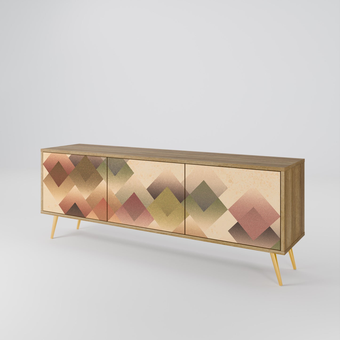 Mobile TV GEOMETRIC FUSION a 3 ante in effetto rovere