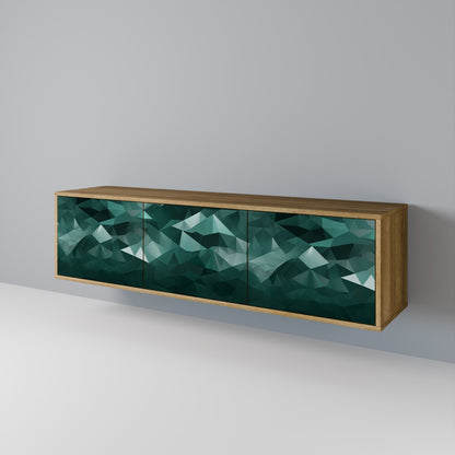 Mobile TV POLYGONALE FLUTTUANTE a 3 ante in effetto rovere