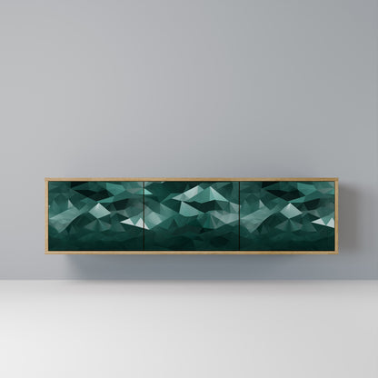 Mobile TV POLYGONALE FLUTTUANTE a 3 ante in effetto rovere
