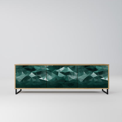 Mobile TV POLYGONALE FLUTTUANTE a 3 ante in effetto rovere