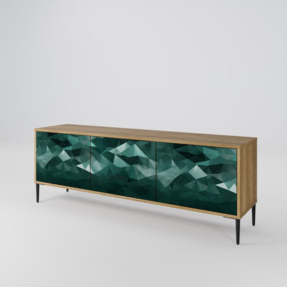 Mobile TV POLYGONALE FLUTTUANTE a 3 ante in effetto rovere