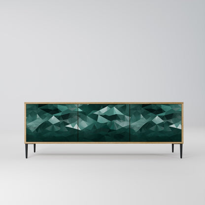 Mobile TV POLYGONALE FLUTTUANTE a 3 ante in effetto rovere