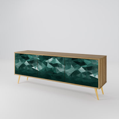 Mobile TV POLYGONALE FLUTTUANTE a 3 ante in effetto rovere