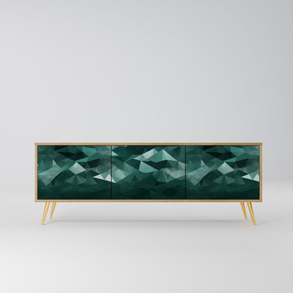 Mobile TV POLYGONALE FLUTTUANTE a 3 ante in effetto rovere