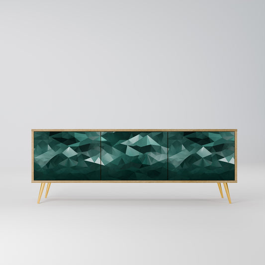 Mobile TV POLYGONALE FLUTTUANTE a 3 ante in effetto rovere