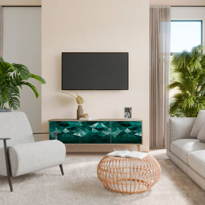 POLYGONAL FLOATING Mobile TV a 3 Ante in Effetto Rovere