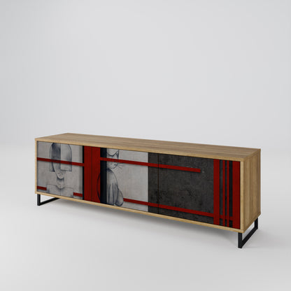Mobile TV GRAY FIGURES a 3 ante effetto rovere