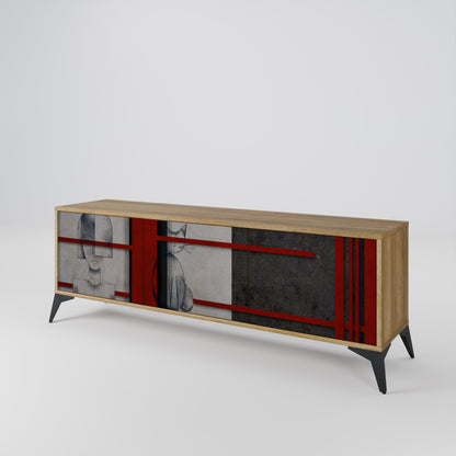 Mobile TV GRAY FIGURES a 3 ante effetto rovere