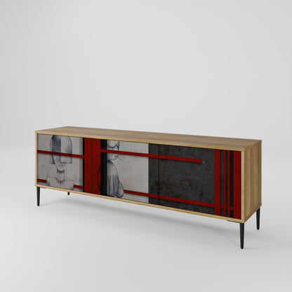 Mobile TV GRAY FIGURES a 3 ante effetto rovere