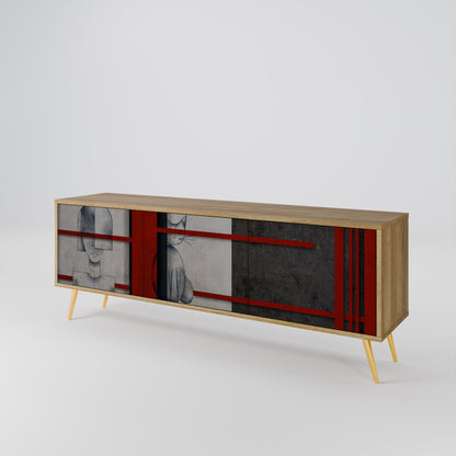 Mobile TV GRAY FIGURES a 3 ante effetto rovere