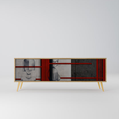 Mobile TV GRAY FIGURES a 3 ante effetto rovere
