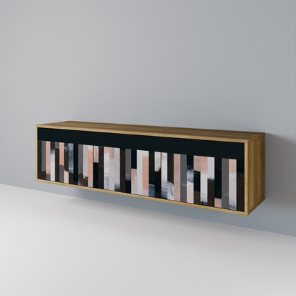 Mobile TV COLLAGE OF RECTANGLES a 3 ante effetto rovere