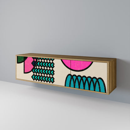 Mobile TV GEOMETRIC RHAPSODY a 3 ante in effetto rovere