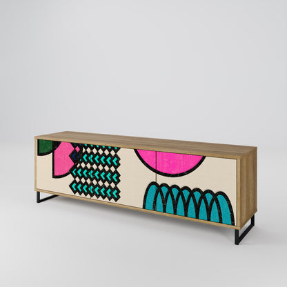 Mobile TV GEOMETRIC RHAPSODY a 3 ante in effetto rovere