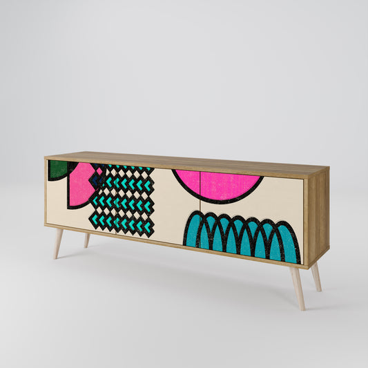 Mobile TV GEOMETRIC RHAPSODY a 3 ante in effetto rovere