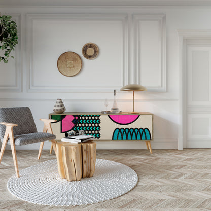 Mobile TV GEOMETRIC RHAPSODY a 3 ante in effetto rovere
