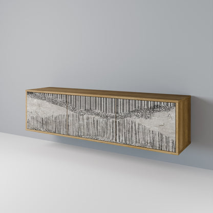 Mobile TV a 3 ante GRAIN LINES in effetto rovere