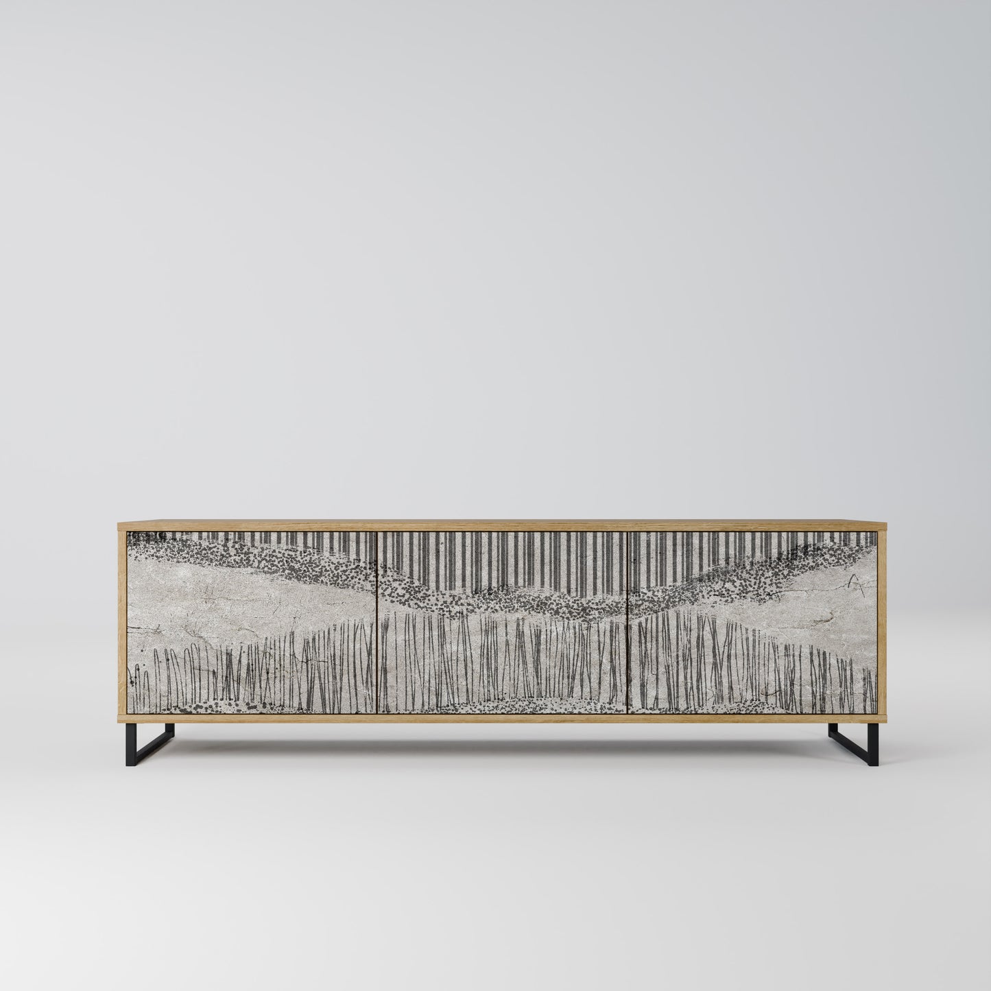 Mobile TV a 3 ante GRAIN LINES in effetto rovere
