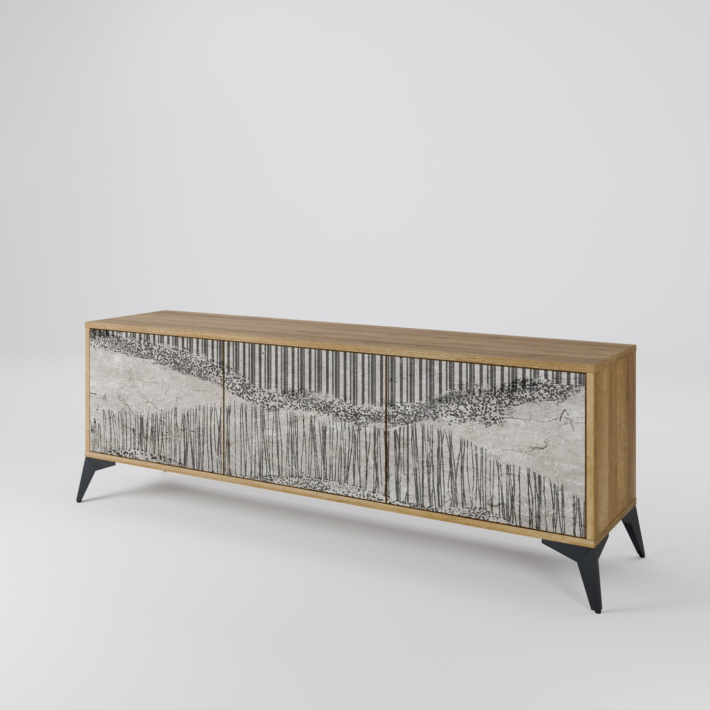 Mobile TV a 3 ante GRAIN LINES in effetto rovere
