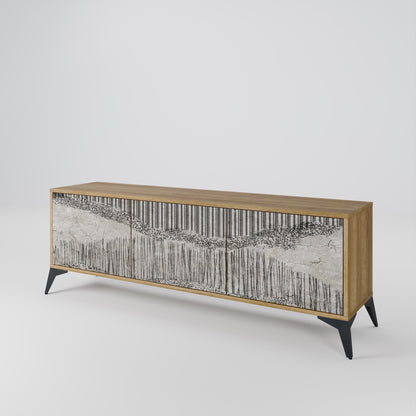 Mobile TV a 3 ante GRAIN LINES in effetto rovere