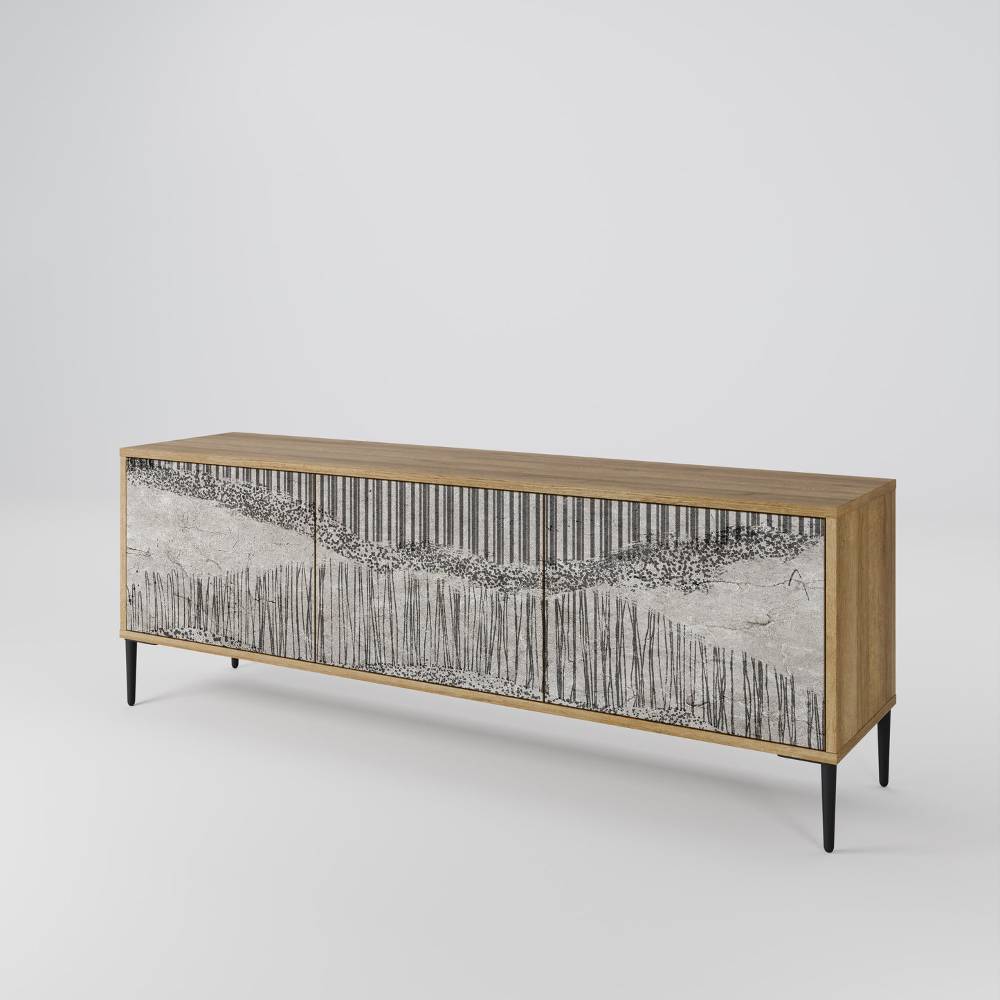Mobile TV a 3 ante GRAIN LINES in effetto rovere