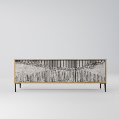 Mobile TV a 3 ante GRAIN LINES in effetto rovere