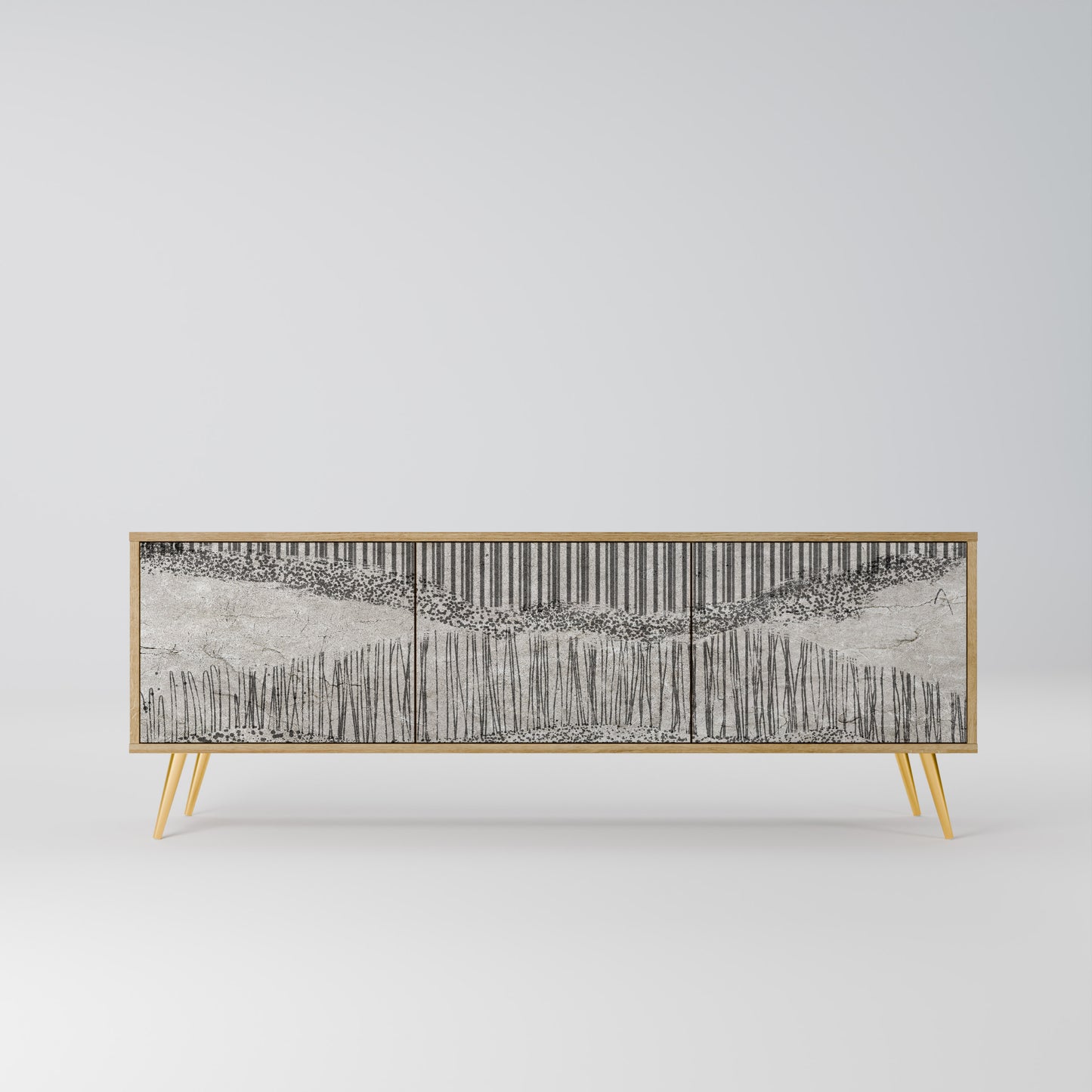 Mobile TV a 3 ante GRAIN LINES in effetto rovere