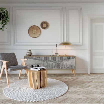 Mobile TV a 3 ante GRAIN LINES in effetto rovere