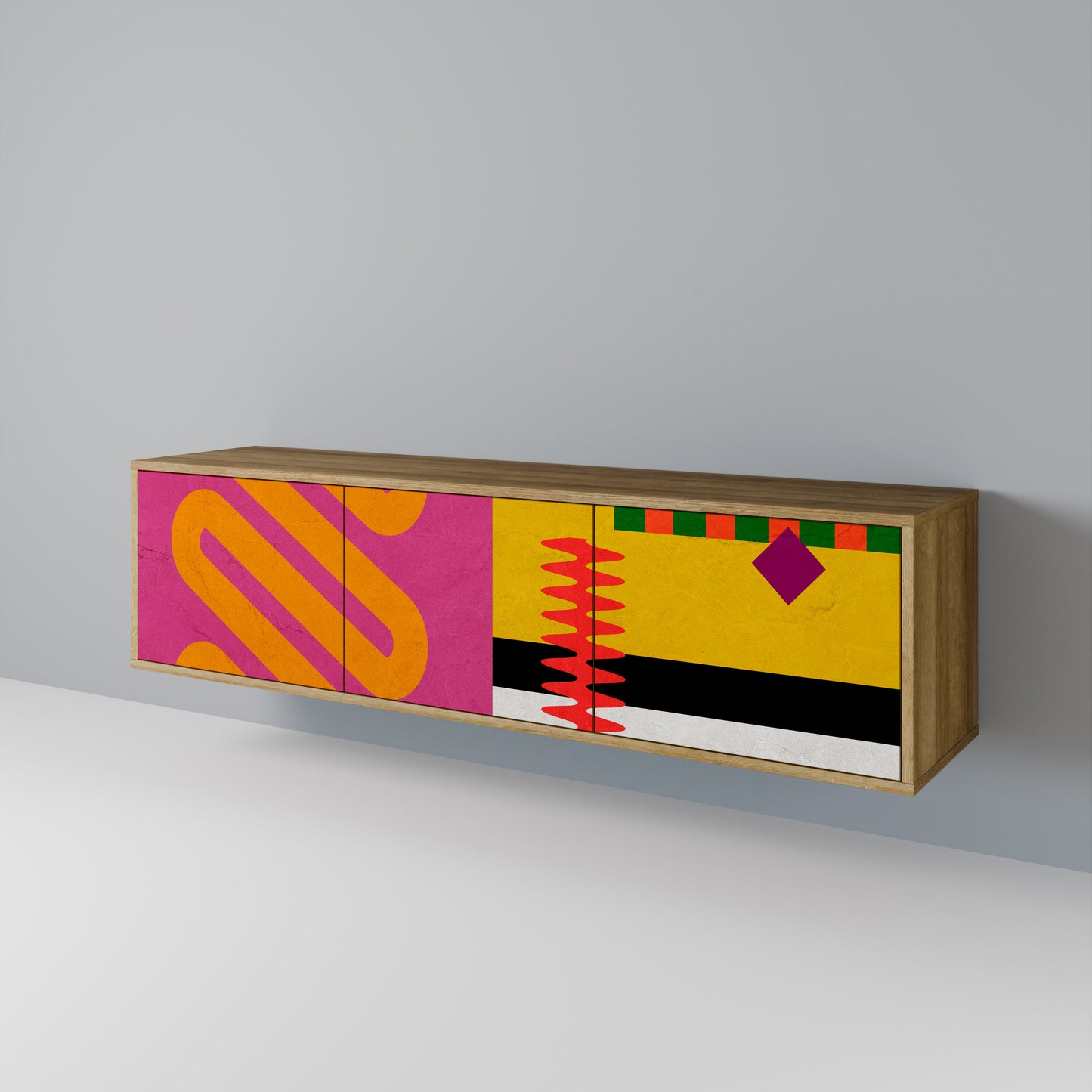Mobile TV VIVID ART a 3 ante in effetto rovere