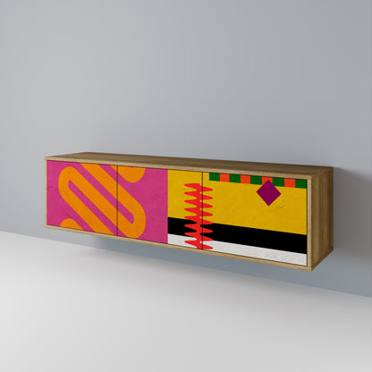 Mobile TV VIVID ART a 3 ante in effetto rovere