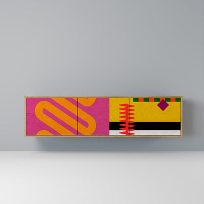 Mobile TV VIVID ART a 3 ante in effetto rovere