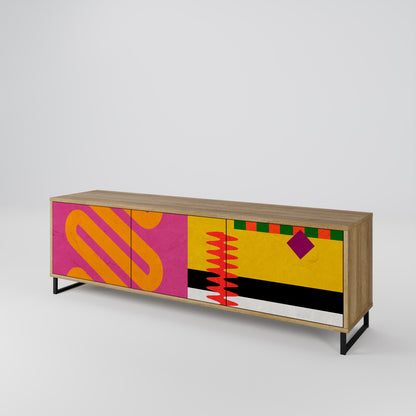 Mobile TV VIVID ART a 3 ante in effetto rovere