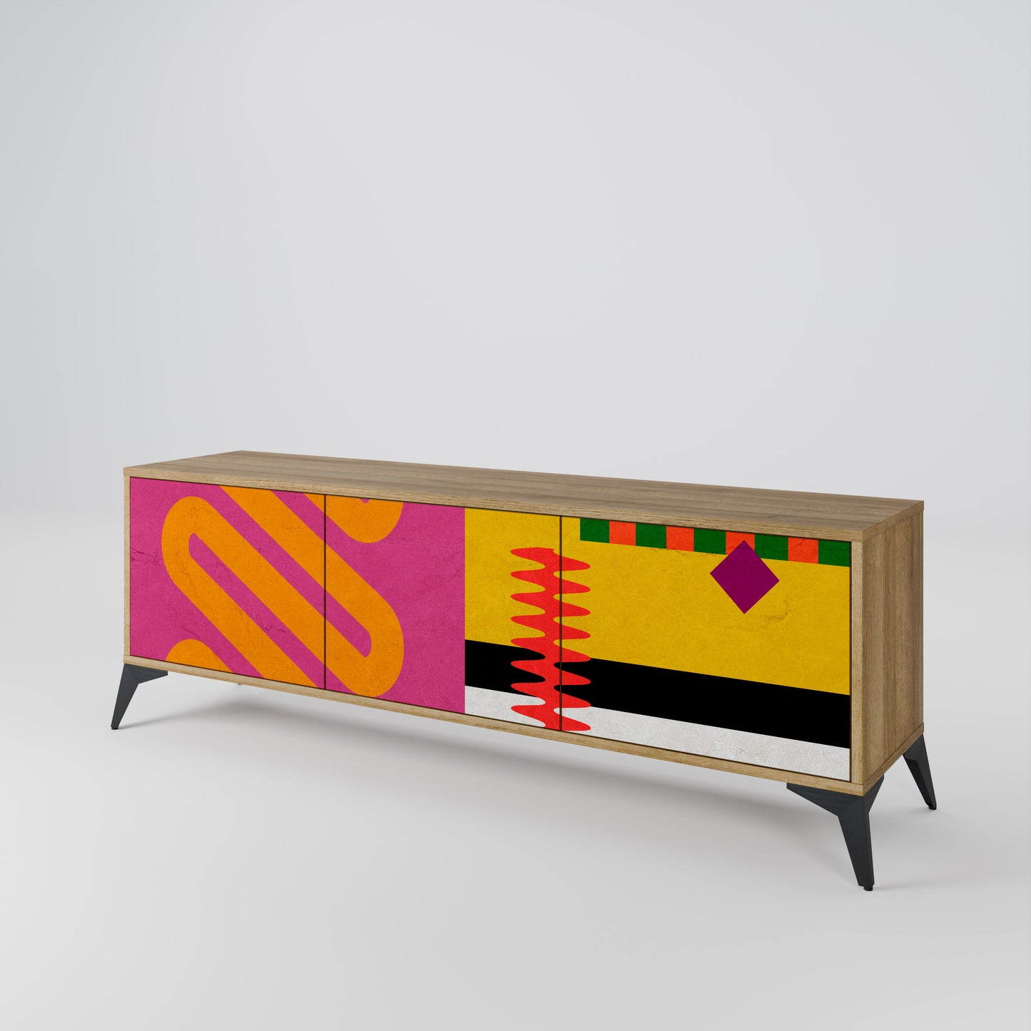 Mobile TV VIVID ART a 3 ante in effetto rovere