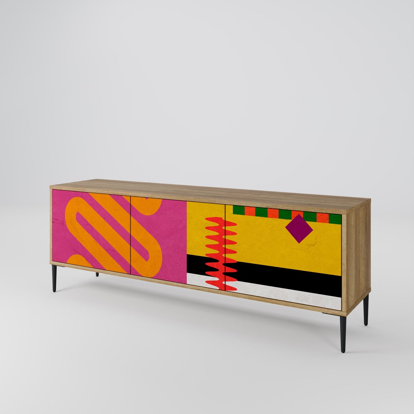 Mobile TV VIVID ART a 3 ante in effetto rovere