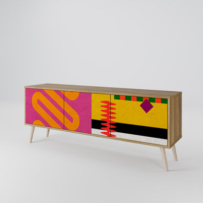 Mobile TV VIVID ART a 3 ante in effetto rovere