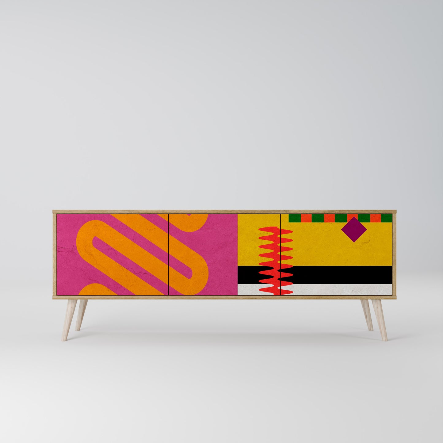 Mobile TV VIVID ART a 3 ante in effetto rovere