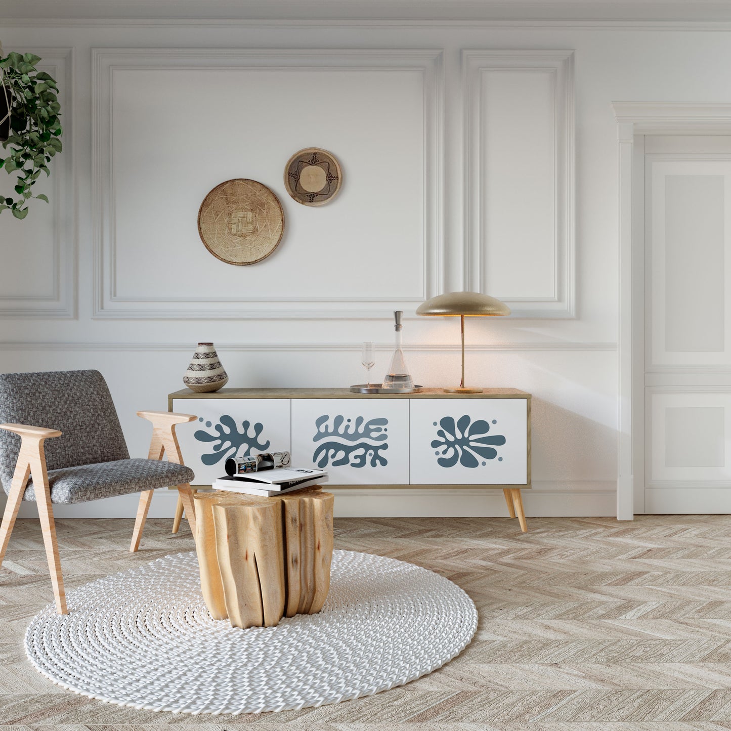 Mobile TV WONDERLAND VEGETATION a 3 ante in effetto rovere